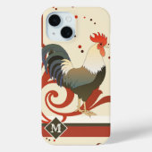 Monogram Rooster Boerderij Patroondoos Case-Mate iPhone Case (Achterkant)