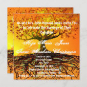 Monogram Roots of Love Square Wedding Invitation Kaart (Voorkant / Achterkant)