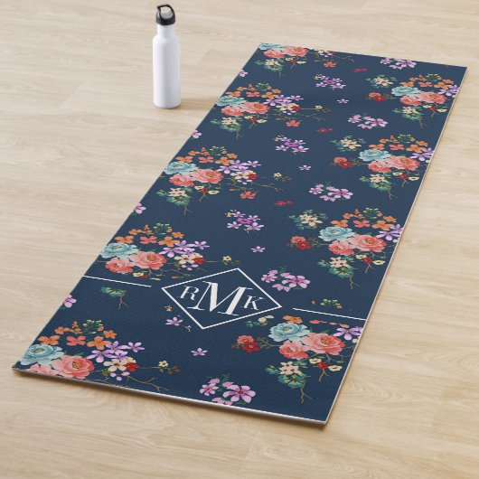 Monogram | Rose Bouquet Floral Pattern Yogamat (In situ)