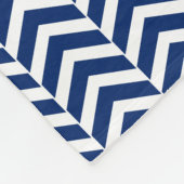 Monogram Royal Blue met Oranje Chevron Pattern Fleece Deken (Hoek)