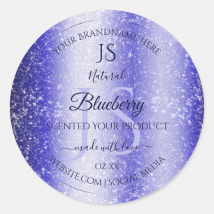 Monogram Royal Blue Soft Glitter Product Labels