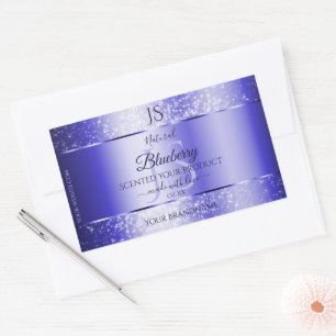 Monogram Royal Blue Soft Glitter Product Labels