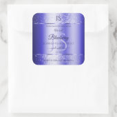 Monogram Royal Blue Soft Glitter Product Labels (Tas)