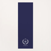 Monogram royal blue stylish modern minimalist yogamat (Voorkant)