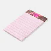 Monogram Roze Abstracte Bos Wereld Post-it® Notes (Schuin)