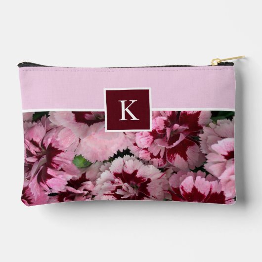 Monogram Roze Anjer Januari Verjaardag Bloem Etui (Achterkant)
