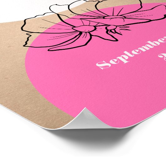 Monogram Roze Arch Floral Weddenschap Welkom Poster (Hoek)