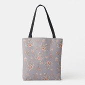 Monogram   roze bloemen draagtas (Achterkant)