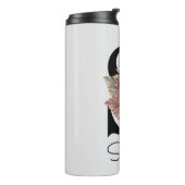 Monogram roze bloemig Initiaal S Thermosbeker (Gedraaid links)