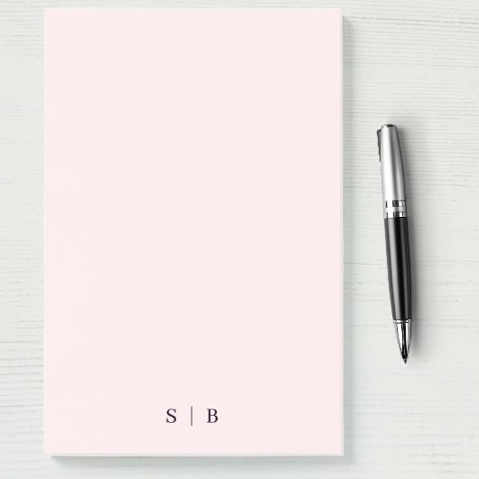 Monogram Roze Blush Modern Minimalist Post-it® Notes