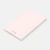Monogram Roze Blush Modern Minimalist Post-it® Notes (Schuin)