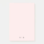 Monogram Roze Blush Modern Minimalist Post-it® Notes (Voorkant)