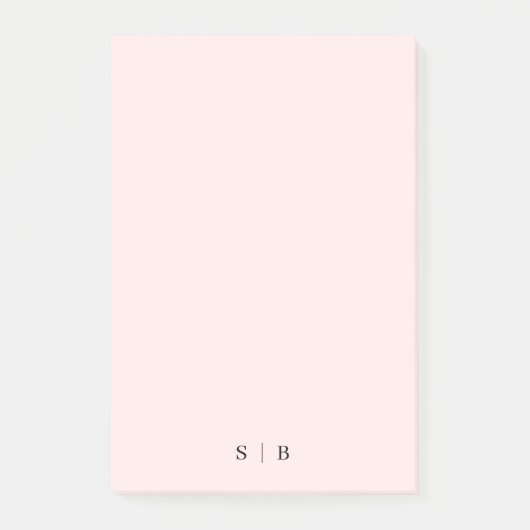 Monogram Roze Blush Modern Minimalist Post-it® Notes (Voorkant)