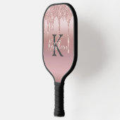 Monogram Roze Blush Roos Gold Driving Glitter Pickleball Paddle (Links)