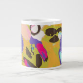 Monogram | Roze Boho Floral I Extra Grote Beker (Voorkant)