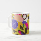 Monogram | Roze Boho Floral I Koffiemok (Voorkant links)