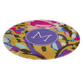 Monogram | Roze Boho Floral I Snijplank (Hoek)