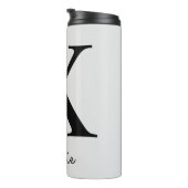 Monogram Roze Boho Girly Floral Initiaal X Thermosbeker (Geroteerd rechts)