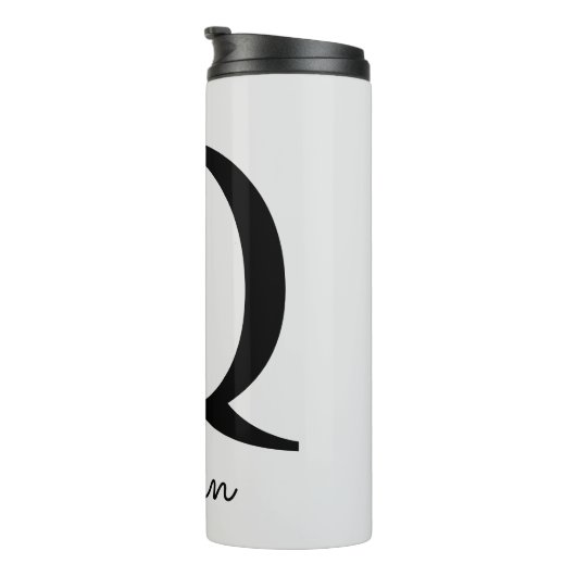 Monogram Roze Boho Girly Initiaal Q Thermosbeker (Geroteerd rechts)