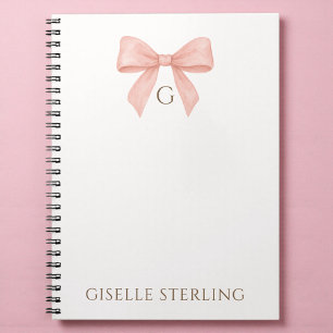 Monogram Roze Boog Waterverf Notitieboek