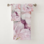 Monogram Roze Botanische Tuin Schilderen Bad Handdoek (Insitu)