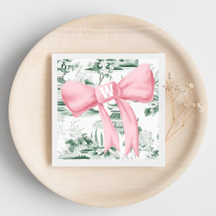 Monogram Roze Bow Chinoiserie Preppy servet