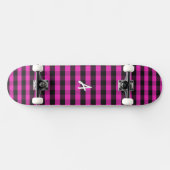 Monogram Roze Buffel Geplay Rustieke Check Patroon Skateboard (Horizontaal)
