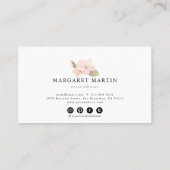 Monogram Roze Cherry Blossom Wreath Visitekaartje (Achterkant)