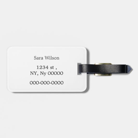 Monogram roze chique eiffeltoren patroon bagagelabel (Achterkant horizontaal)