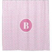 Monogram roze cirkels Baby Nursery Showgordijn Douchegordijn (Voorkant)