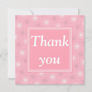 Monogram roze cirkels patroon bedankkaart