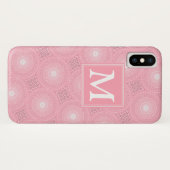 Monogram roze cirkels patroon Case-Mate iPhone case (Achterkant (horizontaal))