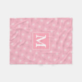 Monogram roze cirkels patroon fleece deken (Voorkant (Horizontaal))