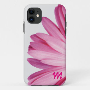 Monogram roze Daisy Petals - Super Cute iPhone 11 Hoesje