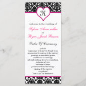 monogram roze damast Trouwprogramma Programma (Voorkant)