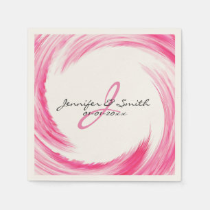 Monogram Roze Draai Abstracte Kunst Servet