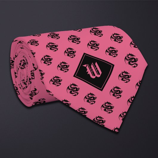 Monogram Roze Draak Stropdas