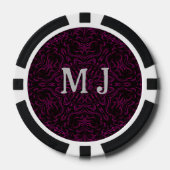 Monogram roze dromen caleidoscoop patroon poker chips (Voorkant)
