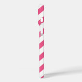 Monogram roze en Aqua Diagonaal Stripes Case-Mate iPhone Case (Achterkant / Links)
