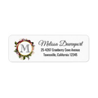 Monogram roze en Bourgogne Floral Lijst