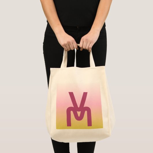 Monogram roze en gouden gradiënt tote bag (Voorkant (product))
