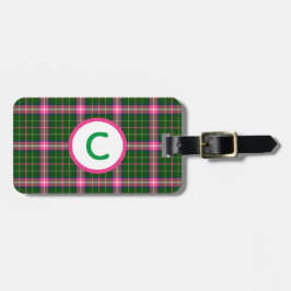 Monogram Roze en Groen Geplakt Bagagelabel