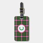 Monogram Roze en Groen Geplakt Bagagelabel (Voorkant verticaal)