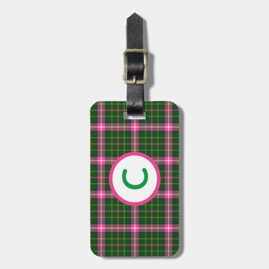 Monogram Roze en Groen Geplakt Bagagelabel (Voorkant verticaal)