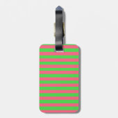 Monogram Roze en Groen Gestreept Bagagelabel (Achterkant verticaal)