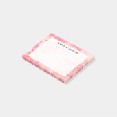 Monogram roze en perzik camouflage post-it® notes (Schuin)