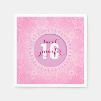 Monogram roze en witte bloemen en vlinders kant