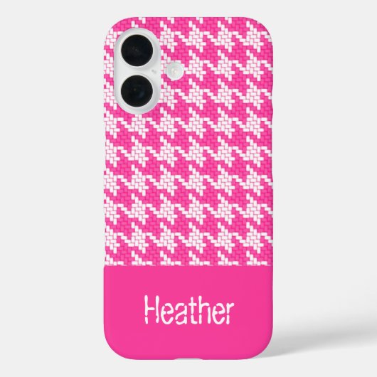 Monogram roze en witte horsthoek patroon Case-Mate iPhone case (Achterkant)