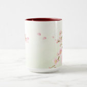 Monogram roze en witte Natuur Mok (Midden)