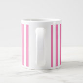 Monogram roze en witte strepen jumbo mok (Achterkant)